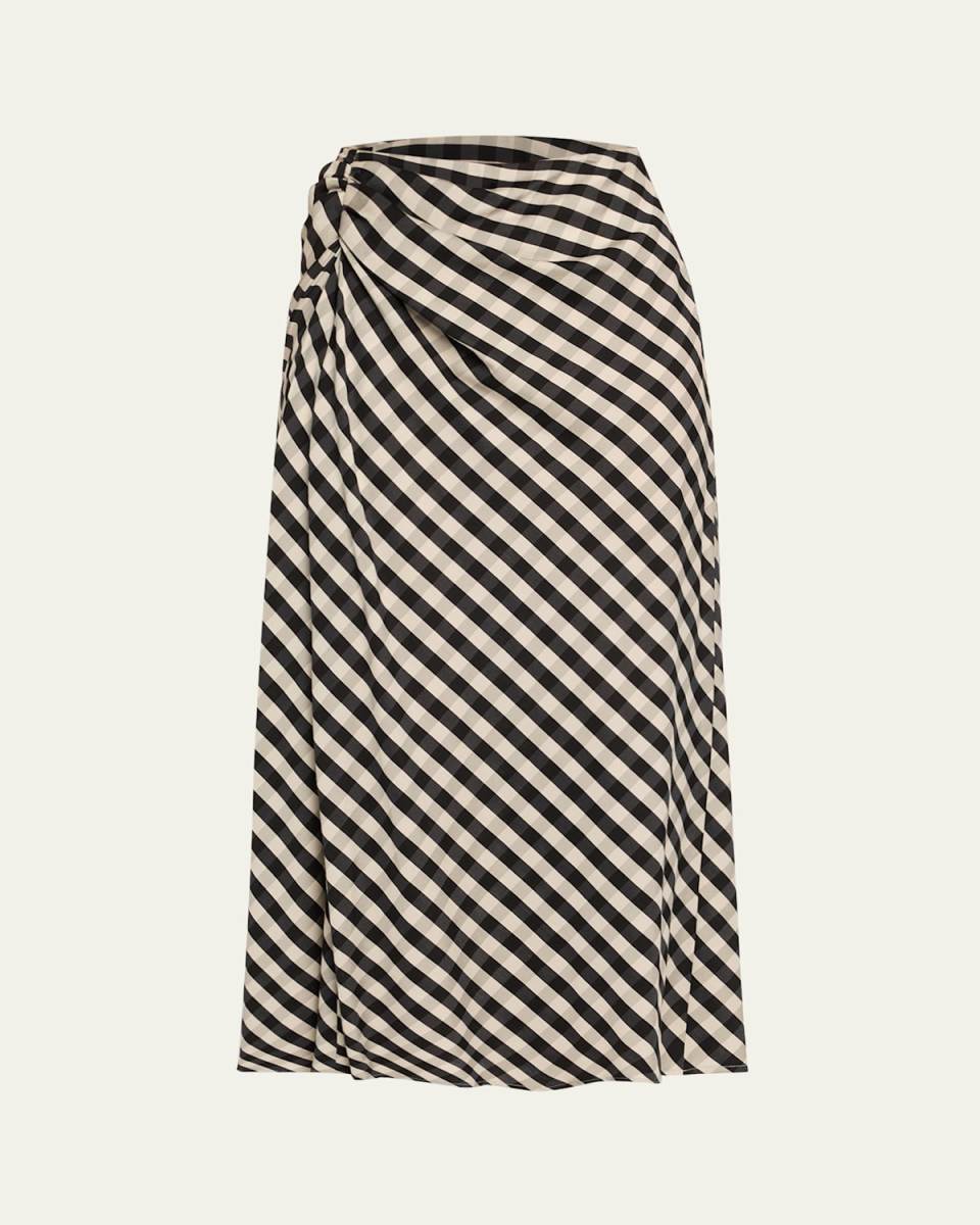 Jean Check Midi Skirt